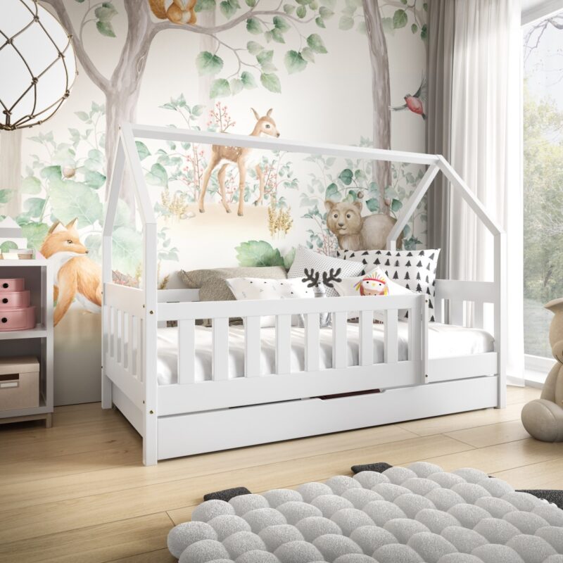 Łóżko dziecięce DOMEK LUNA - biel