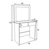 VANITY TABLE ALL WHITE DIMENSIONS