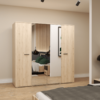 WARDROBE BARI REMO SAND_BLACK GLOSS + MIRROR M08073-min