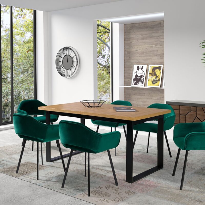 Zestaw: Stół LOPEZ + 6 krzeseł EVI