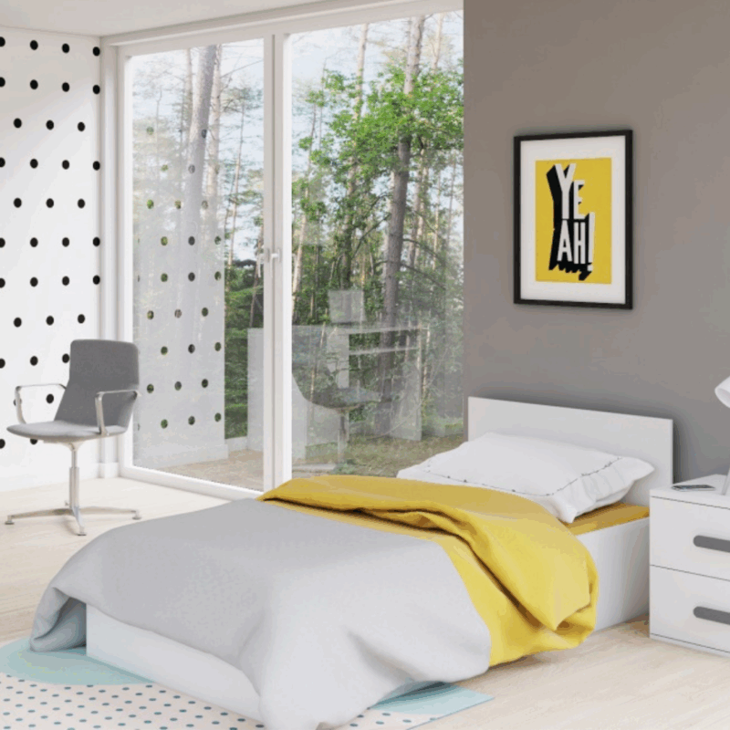 Łóżko z pojemnikiem NODI WHITE 46