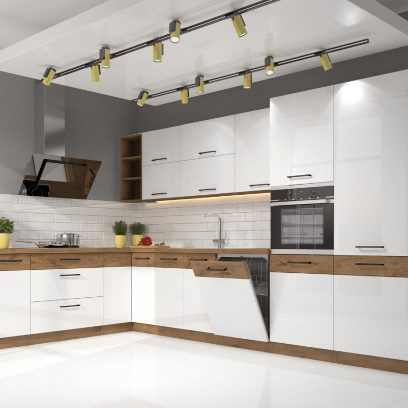 Zestaw mebli kuchennych MARVIN biały połysk B