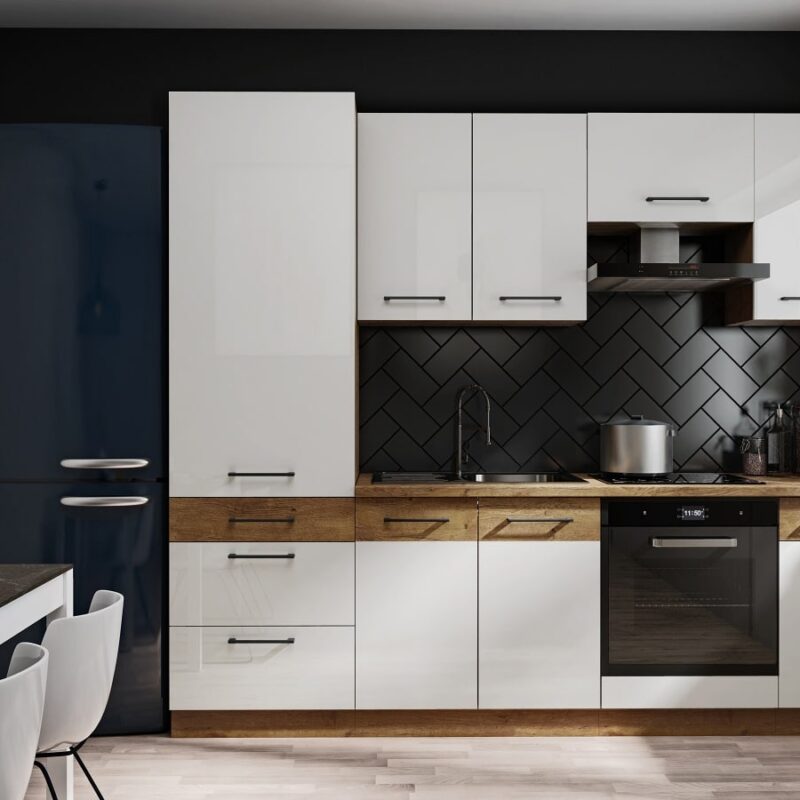 Zestaw mebli kuchennych MARVIN biały połysk F