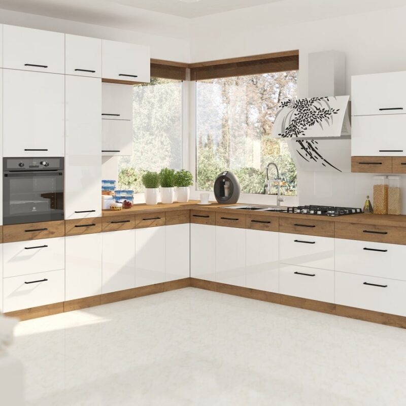 Zestaw mebli kuchennych MARVIN biały połysk D