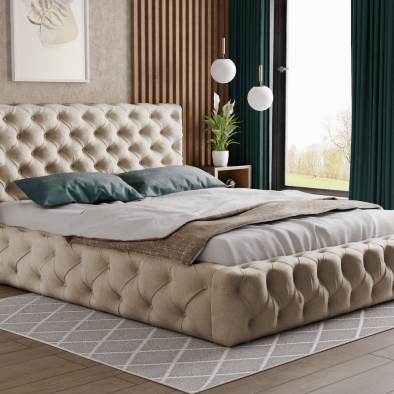 Łóżko tapicerowane FLORA